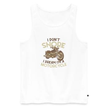 Ich schnarche nicht, ich träume, ich bin ein Motorrad - Männer Premium Bio Tank Top - Weiß - Vorne - Michal (187cm)