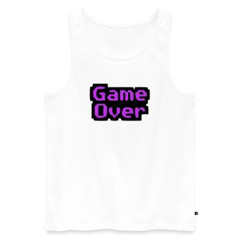  Game Over Pixel Retro - Männer Premium Bio Tank Top - Weiß - Vorne - AI Model Male 178 light (178cm)
