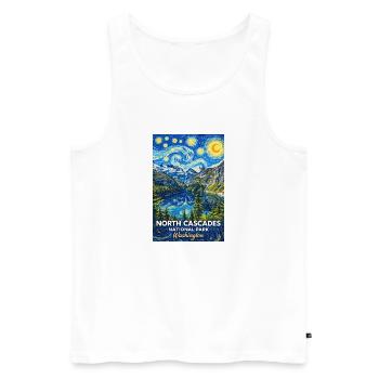 North Cascades Nationalpark, Washington - Männer Premium Bio Tank Top - Weiß - Vorne - Michal (187cm)