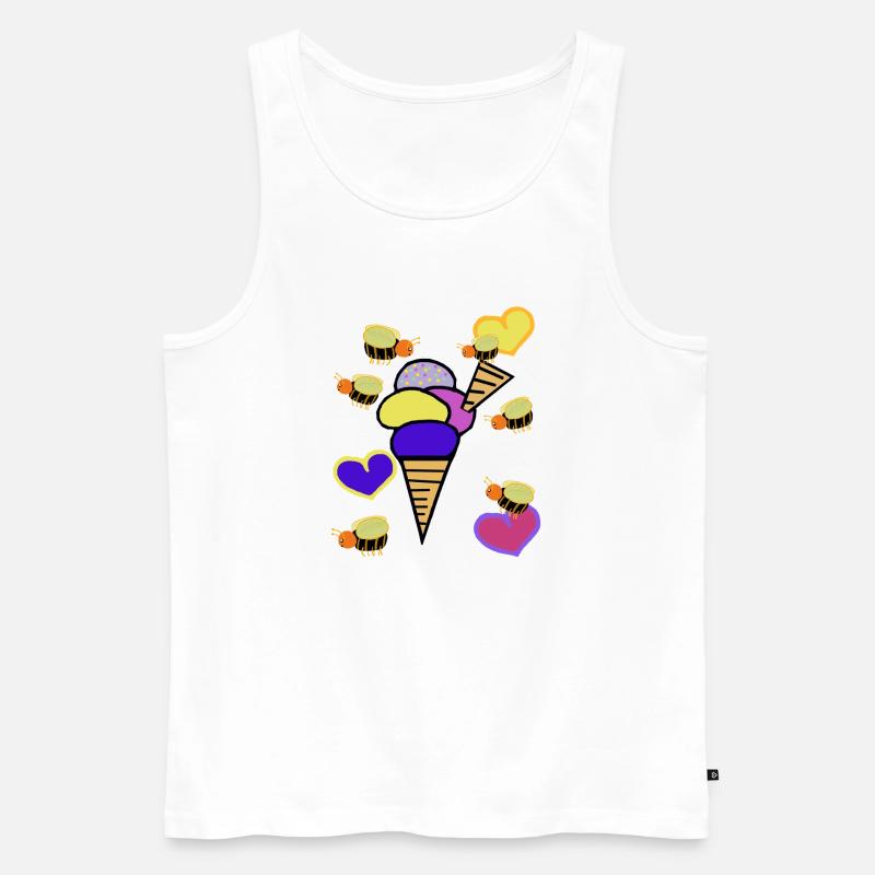 Retro Eis Eiskrem Eiscreme Bienen - Men's Premium Organic Tank Top - white