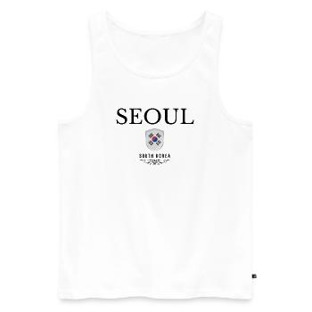 Seoul Souvenir, elegant design Seoul - Men's Premium Organic Tank Top - white - Front - Michal (187cm)