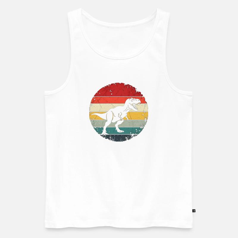 Dinosaurier-Geschenk – Retro-Dinosaurier-Dino-Dinosaurier - Männer Premium Bio Tank Top - Weiß