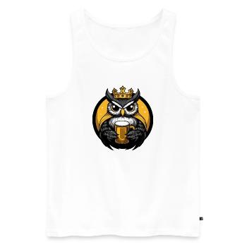 Eule Bier Lustig - Männer Premium Bio Tank Top - Weiß - Vorne - Michal (187cm)