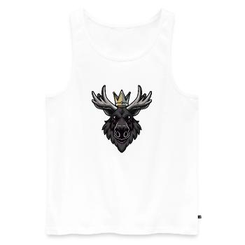Moose Head Crown - Men's Premium Organic Tank Top - white - Front - Michal (187cm)