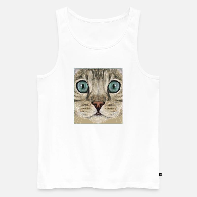 Bengalkatze - Männer Premium Bio Tank Top - Weiß