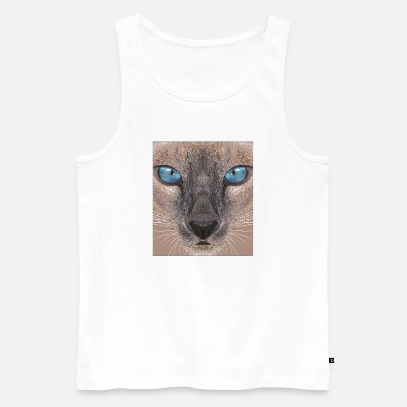 Siamkatze - Männer Premium Bio Tank Top - Weiß