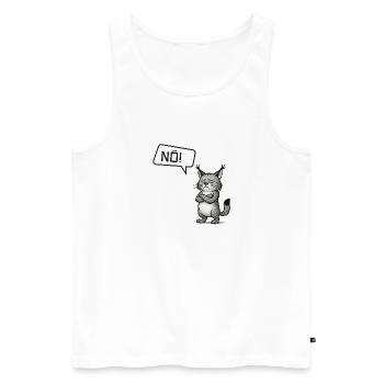 Nö! Luchs – Sturer Pinselohr sagt Nein - Männer Premium Bio Tank Top - Weiß - Vorne - Michal (187cm)