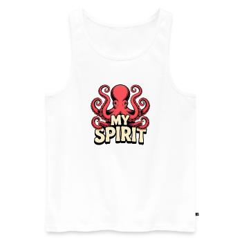 Oktopus Spirit - Débardeur bio Premium Homme - blanc - Devant - Michal (187cm)