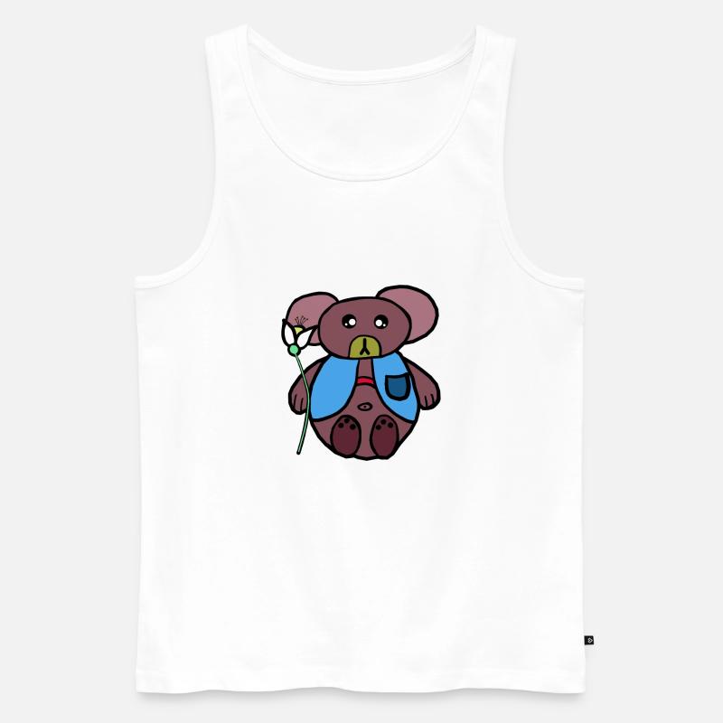 Teddy Teddybär Kinder Kind Bär Bären - Männer Premium Bio Tank Top - Weiß