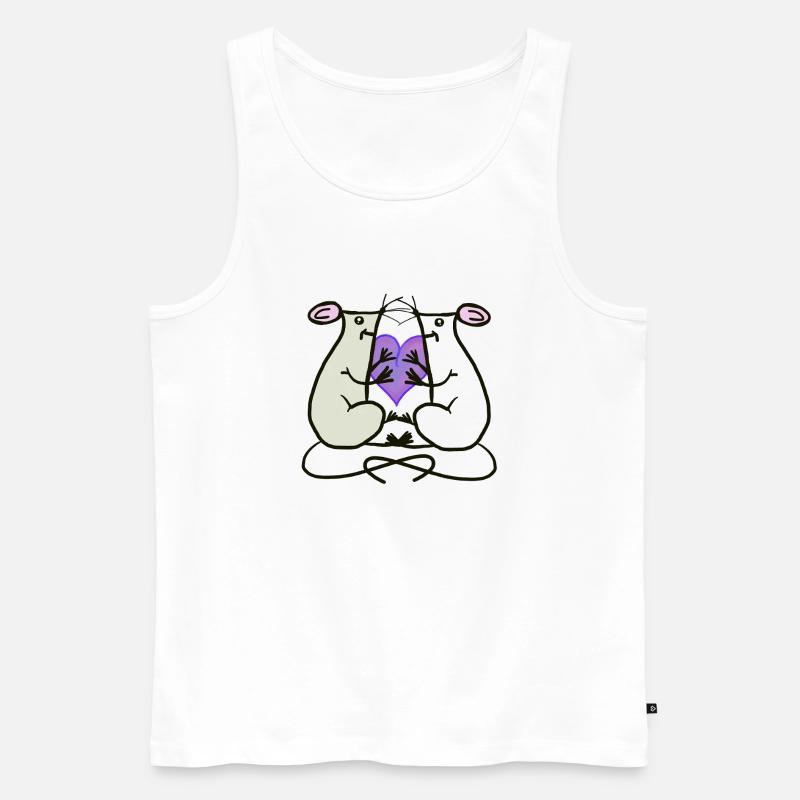 Ratten Mäuse Herz Valentin Freunde - Männer Premium Bio Tank Top - Weiß