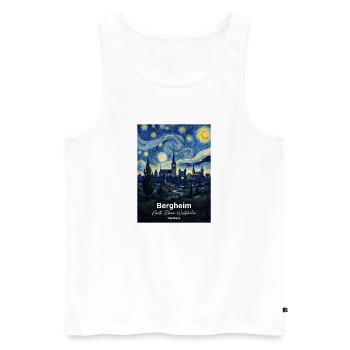 Bergheim Germany Starry Night - Men's Premium Organic Tank Top - white - Front - AI Model Male 178 light (178cm)