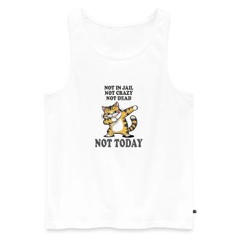 Not Today Funny Cat Sarcasm Design - Men's Premium Organic Tank Top - white - Front - AI Model Male 178 light (178cm)