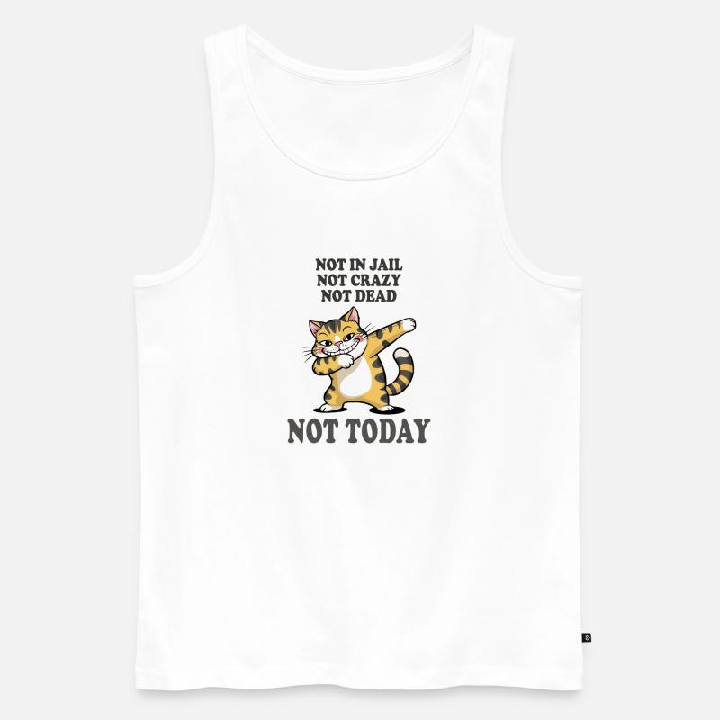 Nicht heute lustige Katze Sarkasmus Design - Männer Premium Bio Tank Top - Weiß