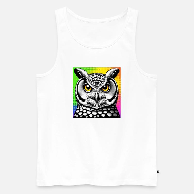 Eule - Männer Premium Bio Tank Top - Weiß