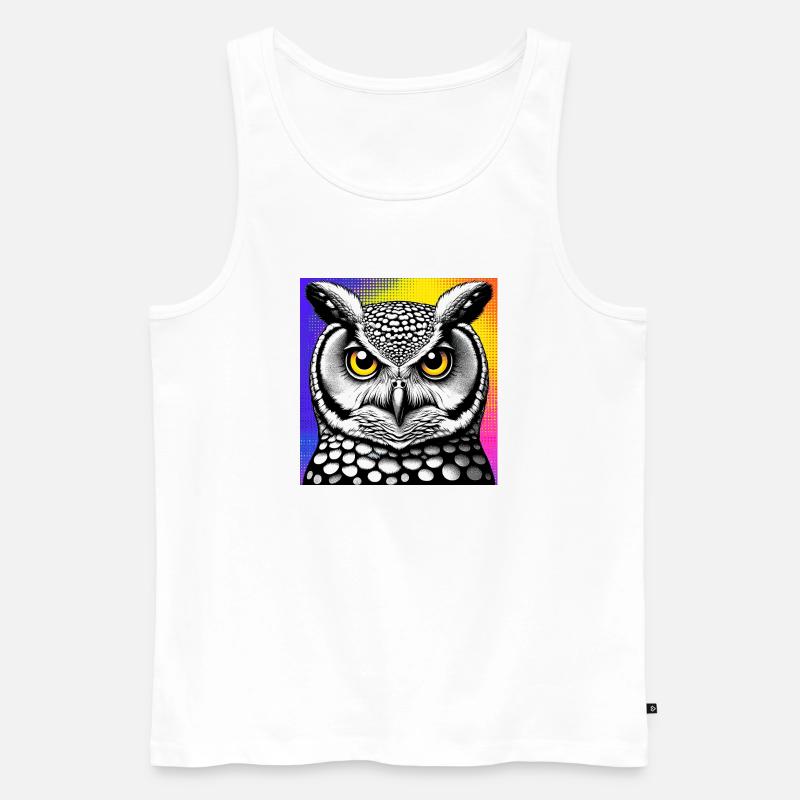 Eule - Männer Premium Bio Tank Top - Weiß