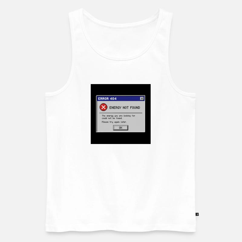 Error 404 Energy Not Found - Men's Premium Organic Tank Top - white