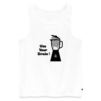Use Your Brain - Men's Premium Organic Tank Top - white - Front - AI Model Male 178 light (178cm)