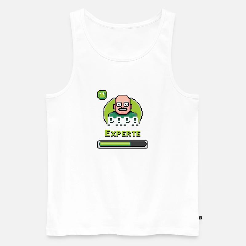 Papa Gaming Experte Level Design - Männer Premium Bio Tank Top - Weiß