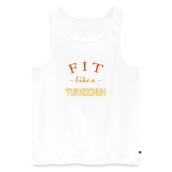 FIT wie ein Turnschuh - Männer Premium Bio Tank Top - Weiß - Vorne - Michal (187cm)
