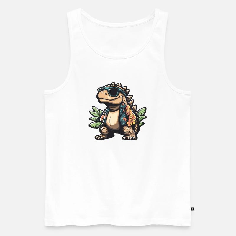 Dinosaurier stegosaurus Comic Urlaub - Männer Premium Bio Tank Top - Weiß