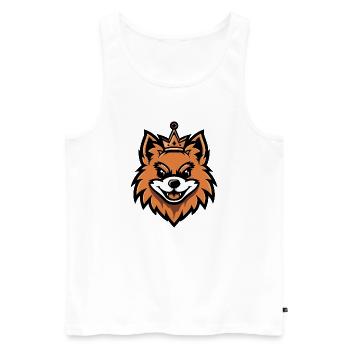 Pomeranian Hund Krone - Männer Premium Bio Tank Top - Weiß - Vorne - Michal (187cm)