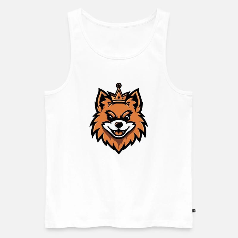 Pomeranian Hund Krone - Männer Premium Bio Tank Top - Weiß
