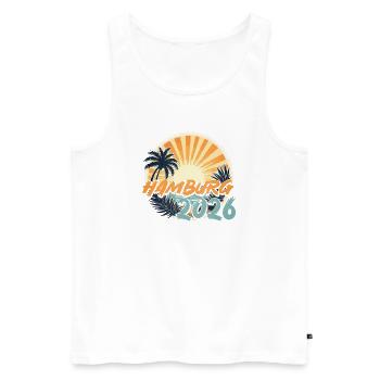 Hamburg 2026 - Men's Premium Organic Tank Top - white - Front - Michal (187cm)