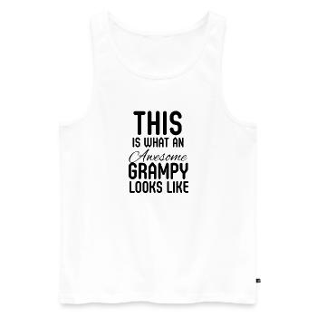 So sieht ein großartiger Opa aus - Männer Premium Bio Tank Top - Weiß - Vorne - Michal (187cm)
