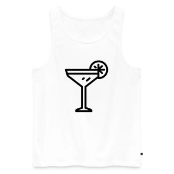cocktail - Men's Premium Organic Tank Top - white - Front - Michal (187cm)