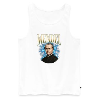 Gregor Mendel Donner - Männer Premium Bio Tank Top - Weiß - Vorne - AI Model Male 178 light (178cm)