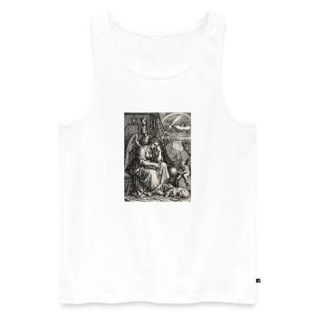 Melencolia I von Albrecht Dürer - Männer Premium Bio Tank Top - Weiß - Vorne - Michal (187cm)