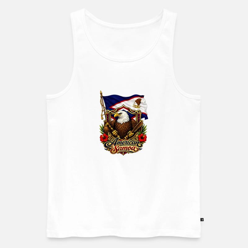 Adlerflagge von Amerikanisch-Samoa - Männer Premium Bio Tank Top - Weiß