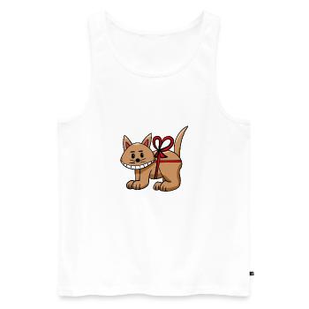 Chat drôle d’anniversaire Enfant chat - Débardeur bio Premium Homme - blanc - Devant - AI Model Male 178 light (178cm)