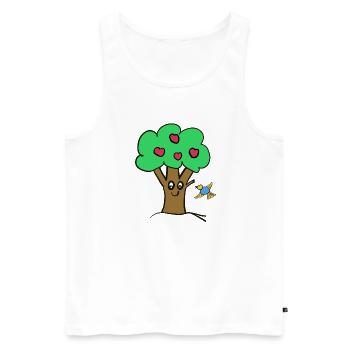 Apfelbaum Baum Natur  Vogel - Männer Premium Bio Tank Top - Weiß - Vorne - AI Model Male 178 light (178cm)
