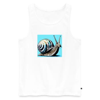 Escargot - Débardeur bio Premium Homme - blanc - Devant - Michal (187cm)
