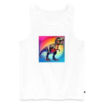 Dinosaurier - Männer Premium Bio Tank Top - Weiß - Vorne - AI Model Male 178 light (178cm)