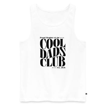 Club des papas cool - Cadeau pour futurs papas 2026 - Débardeur bio Premium Homme - blanc - Devant - AI Model Male 178 light (178cm)