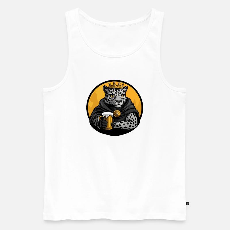 Leopard Bier Lustig - Männer Premium Bio Tank Top - Weiß