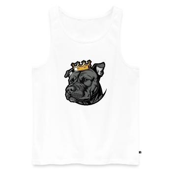 Staffordshire Bull Terrier Dog Crown - Men's Premium Organic Tank Top - white - Front - Michal (187cm)