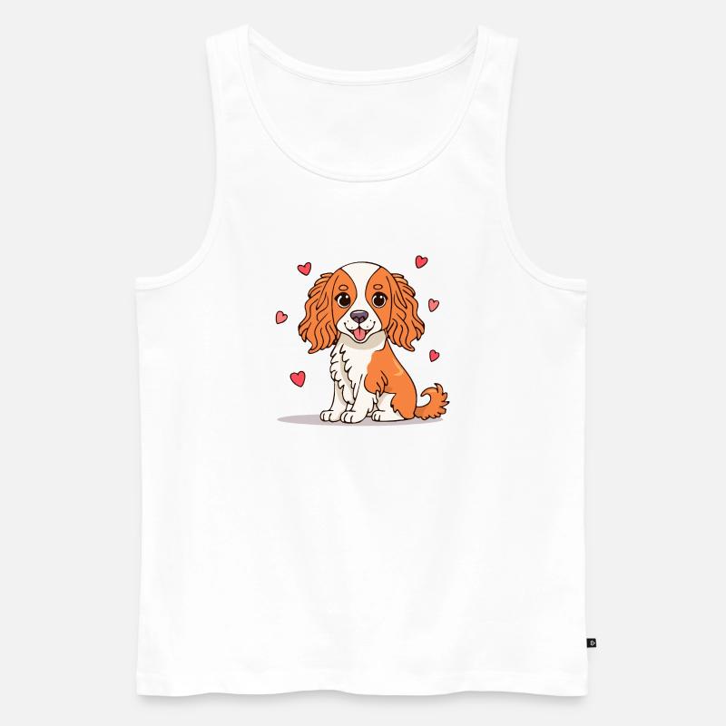 Cavalier Spaniel (Comic) - Männer Premium Bio Tank Top - Weiß