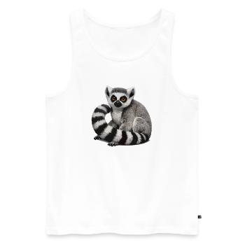 Ring-tailed lemur illustration - Men's Premium Organic Tank Top - white - Front - AI Model Male 178 light (178cm)