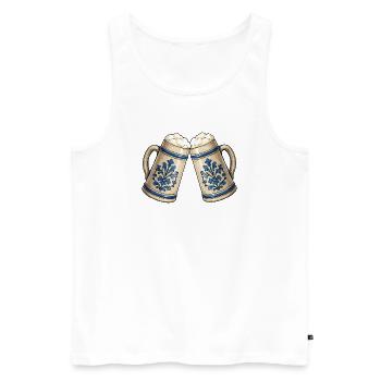 Ornement de chopes de bière - Débardeur bio Premium Homme - blanc - Devant - Michal (187cm)