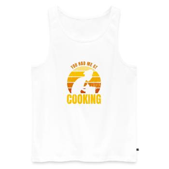 You Had Me At Cooking - Men's Premium Organic Tank Top - white - Front - Michal (187cm)