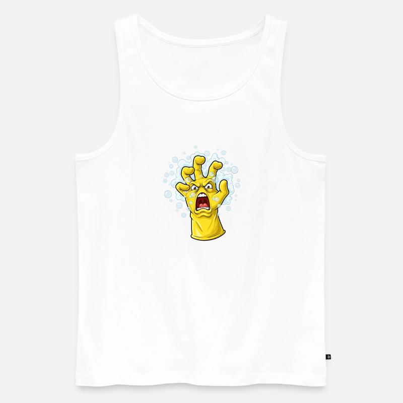 Wütender Gelber Schutzhandschuh - Männer Premium Bio Tank Top - Weiß