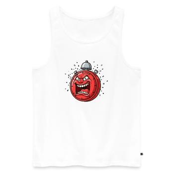 Angry Alarm Clock Cartoon - Men's Premium Organic Tank Top - white - Front - AI Model Male 178 light (178cm)