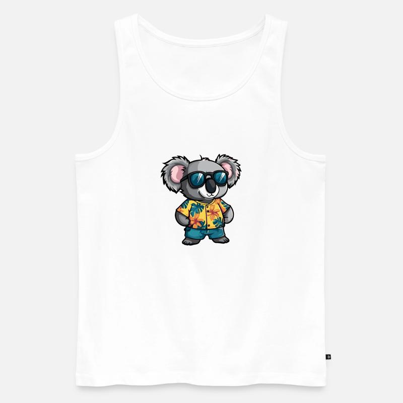 Koala Comic Urlaub - Männer Premium Bio Tank Top - Weiß