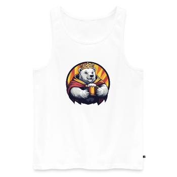 La bière Polar Bear Drôle - Débardeur bio Premium Homme - blanc - Devant - Michal (187cm)