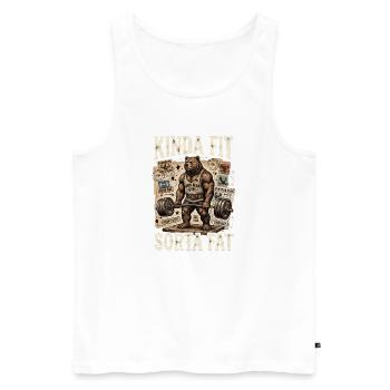 Plutôt en forme, un peu gros ours en haltérophilie - Débardeur bio Premium Homme - blanc - Devant - Michal (187cm)