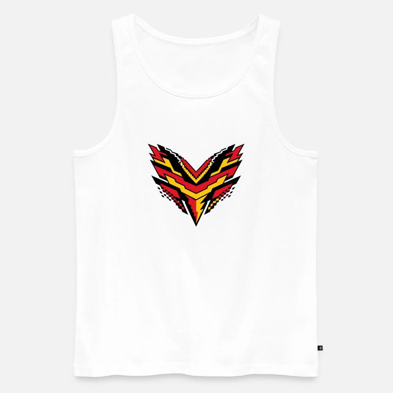 V-Pixelsturm Kontrast-Logo - Männer Premium Bio Tank Top - Weiß