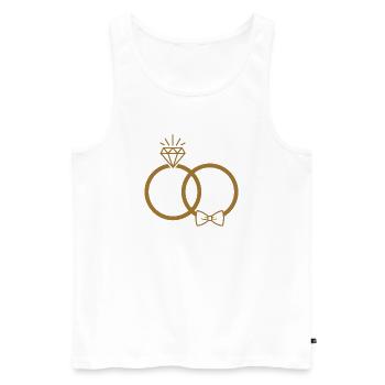Wedding rings - Men's Premium Organic Tank Top - white - Front - AI Model Male 178 light (178cm)
